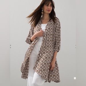 Tie-Front Drama Kimono duster. Soft, lightweight fabric. S/M 42"